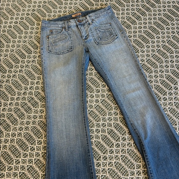 Vintage 90s See Thru Soul Y2K Ultra Low Rise Flare Jeans | Light Wash Denim | 28 - Picture 3 of 11